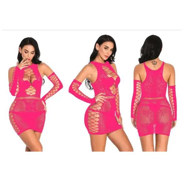 Private Label Other - New Plus Size Women's Sexy Jumpsuits Sexy Bodycon Dress Fuchsia -4XL